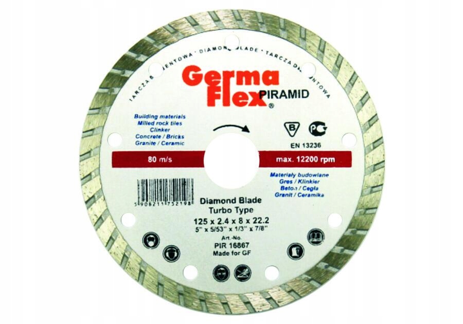 

Tarcza diamentowa turbo Piramid Turbo 125x2,4x8x22
