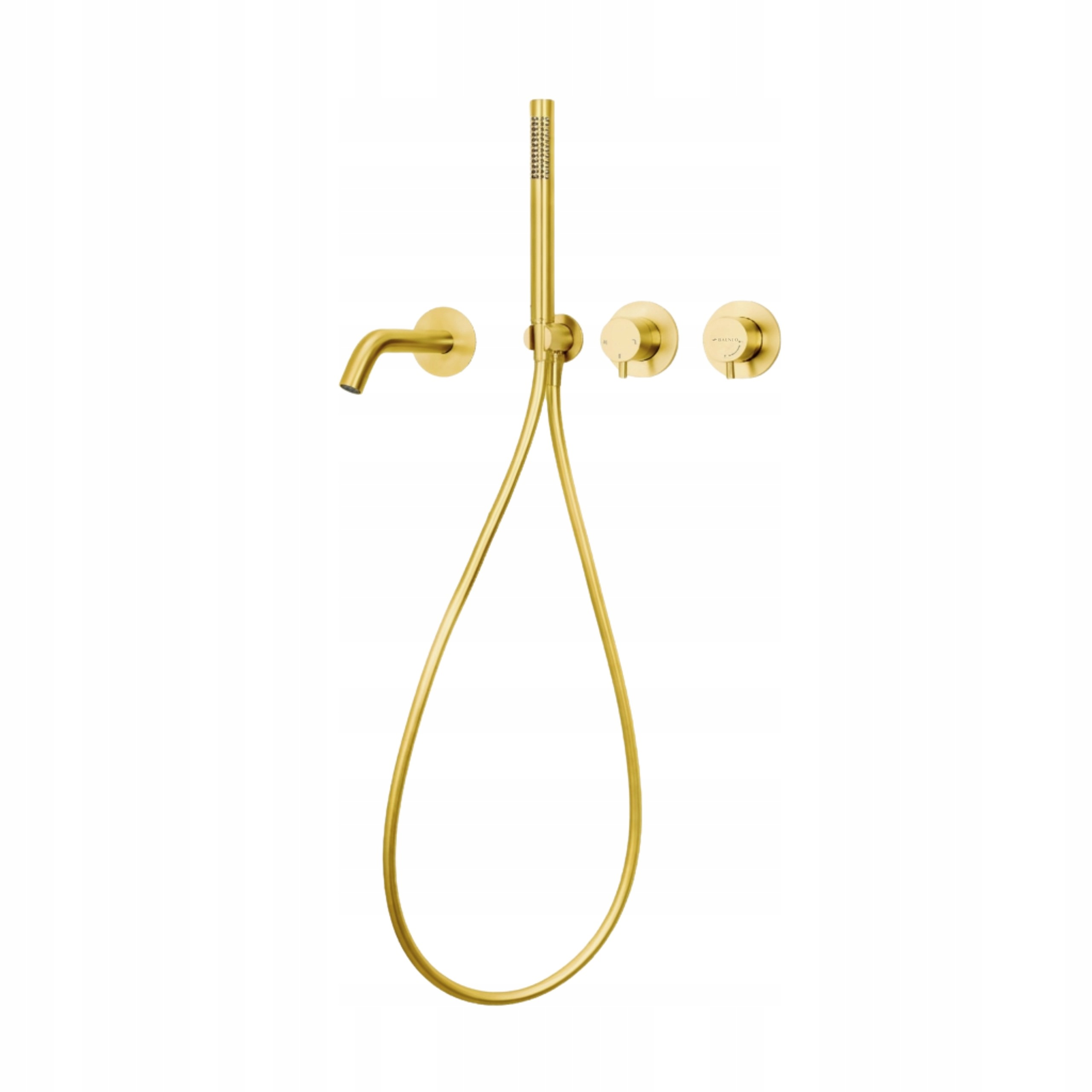 Zestaw Wannowo- Prysznicowy Bateria Wąż Słuchawka Cascade Shiny Gold Balneo