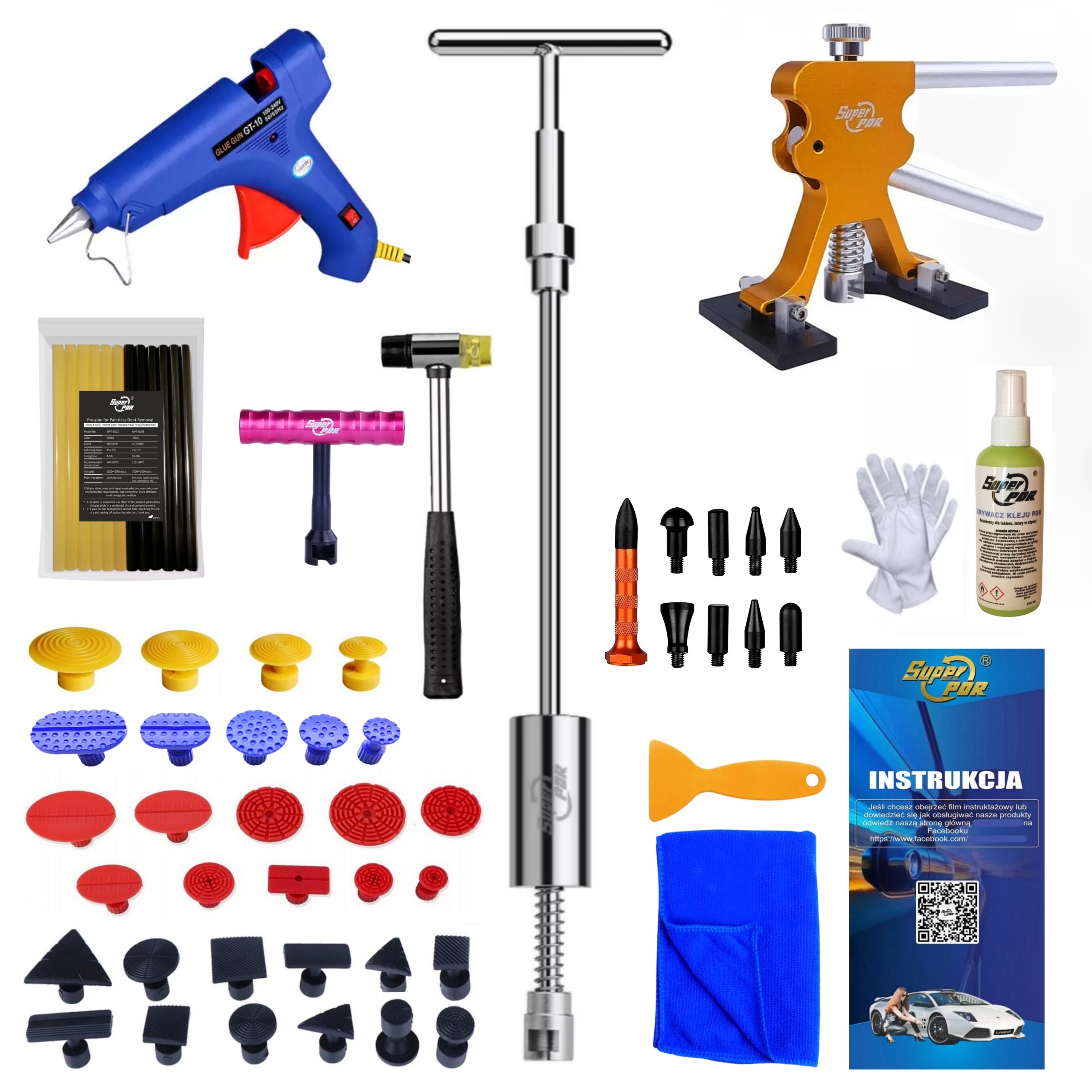 ZESTAW PDR do usuwania wgnieceń wgniotek karoserii