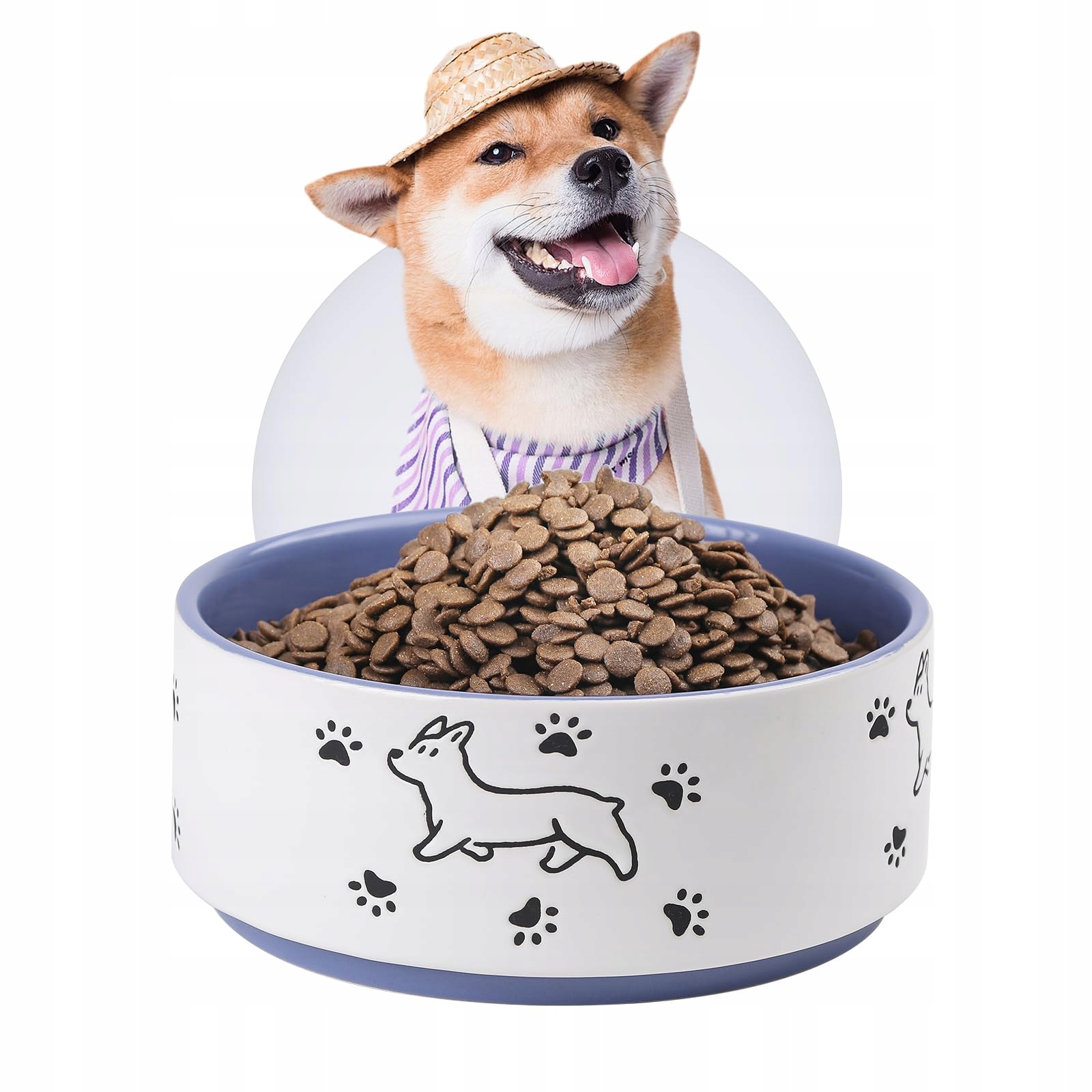 Levně Keramická velká miska pro psy 1900 ml fialová