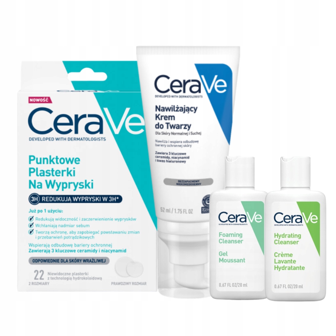 CeraVe Plasterki na niedoskonałości, Nawilżający Krem do Twarzy