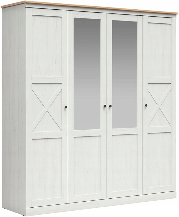 Szafa Duża do Salonu Sypialni z Lustrem Styl Skandynawski Frija