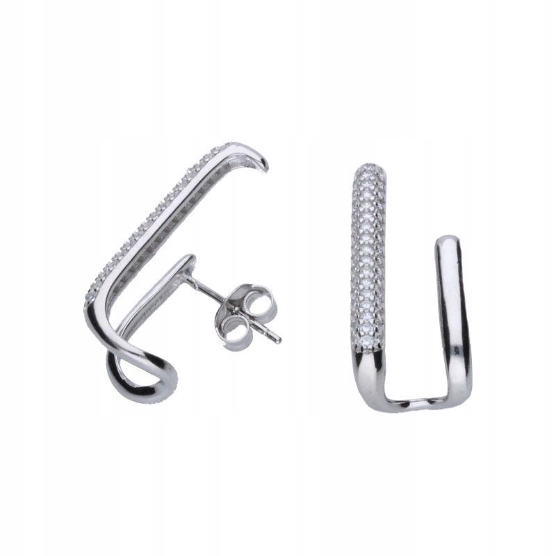 Dámské stříbrné náušnice ryzosti 925 s bílými zirkony