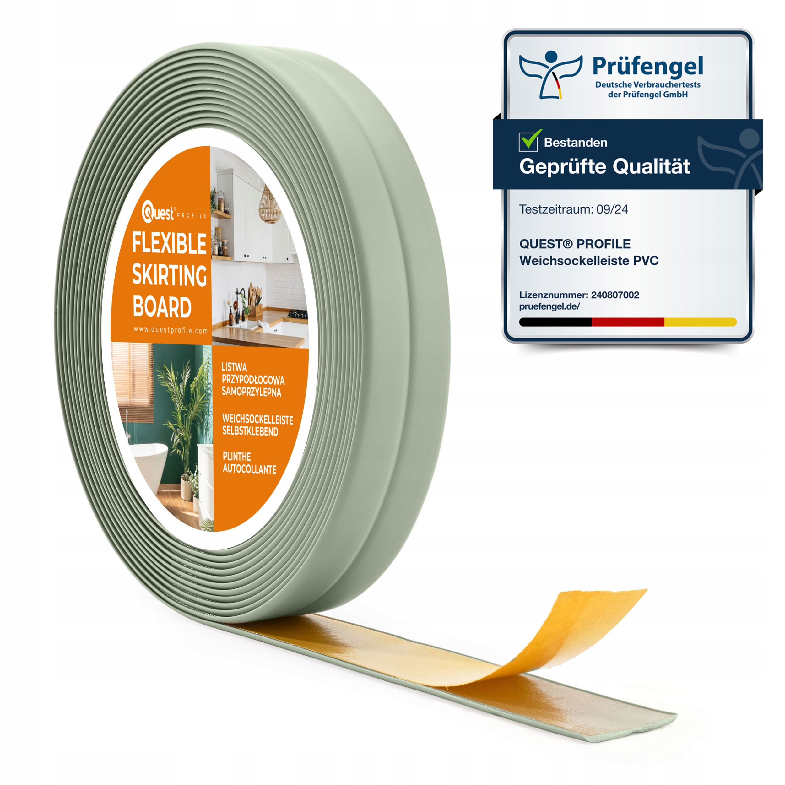 Pvc samolepiaca dokončovacia lišta Pvc 10/10, svetlozelená 5 m