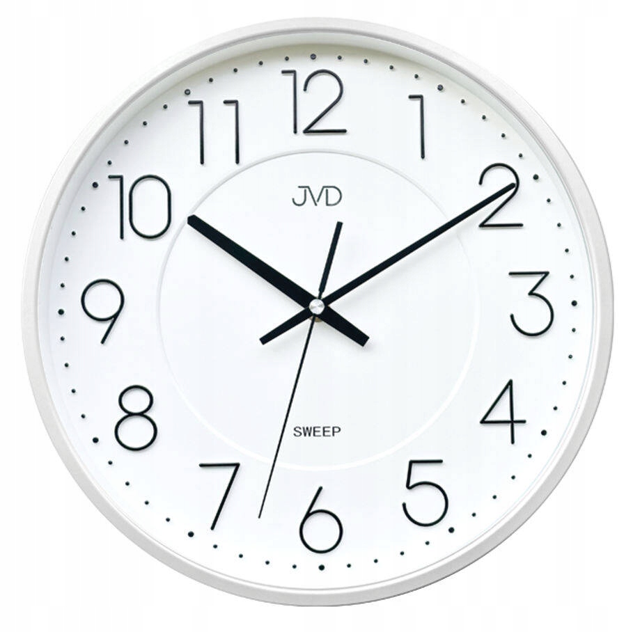 Snadno Kulatý Tiché Kulaté Nástěnné Hodiny Se Stříbrným Rámeček Jvd HX2495.2 30,5 cm