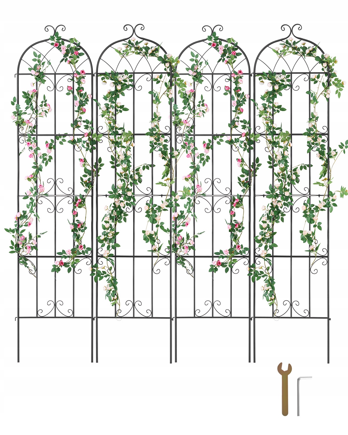 Vevor Podpěra Na Popínavé Rostliny 4 Kovové Mřížky 51 X 220 CM, Pevná