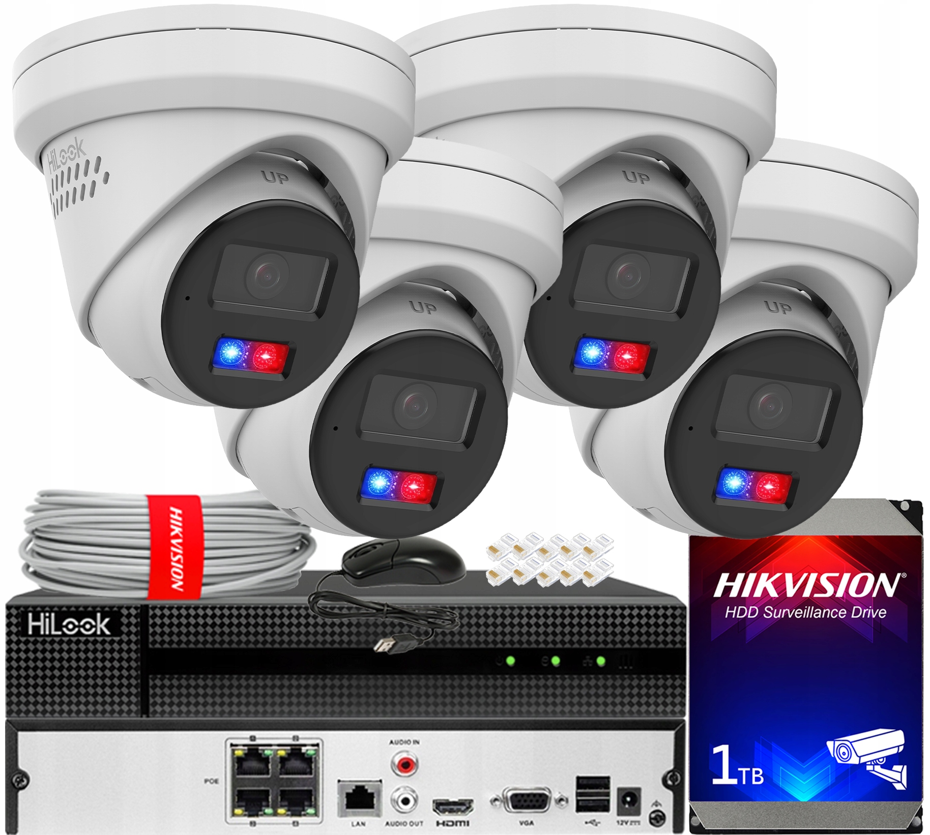 Sada monitorování Ip 4 kamery 8MPx IPC-T280HAP-LUF/SL Live Guard PoE Audio