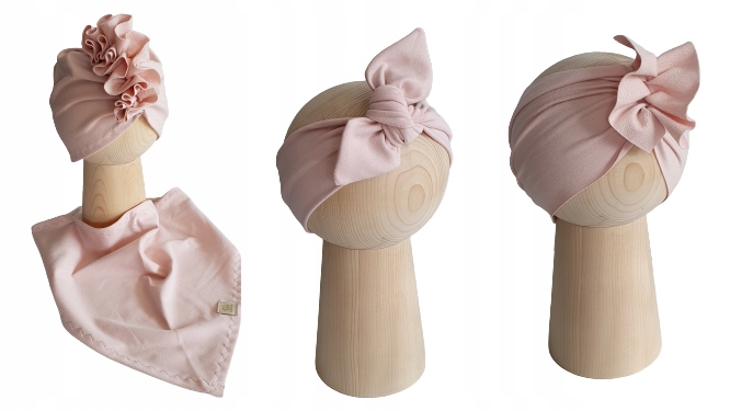 Zestaw Turban + Chusta + 2x Opaska Kolory 40-43cm