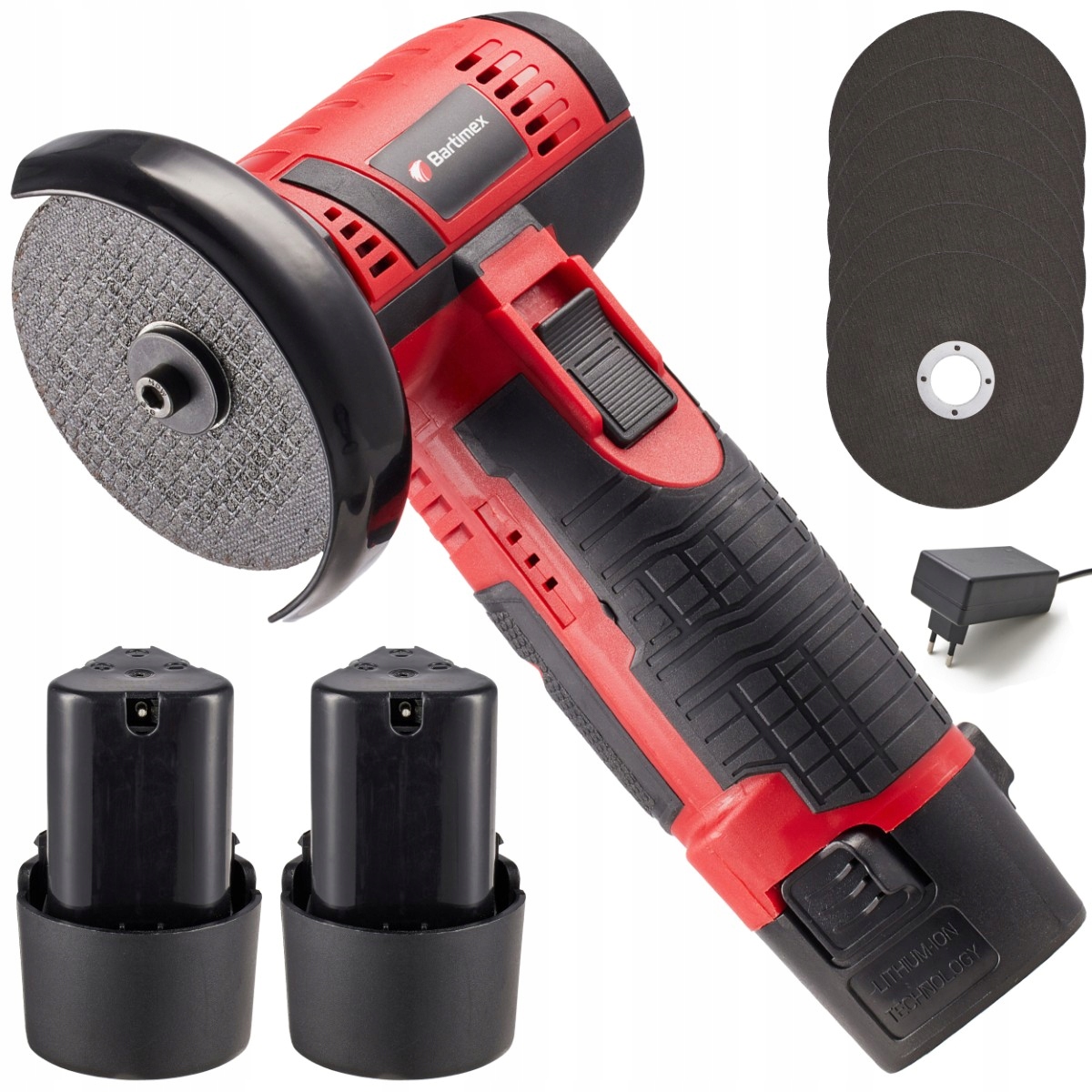 Szlifierka Kątowa Akumulatorowa Mini 2x 2,0Ah Zestaw Gumówka Kątówka Diax