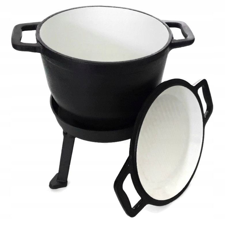 KOCIOŁEK MYŚLIWSKI EMALIOWANY GARNEK GRILL 8 L