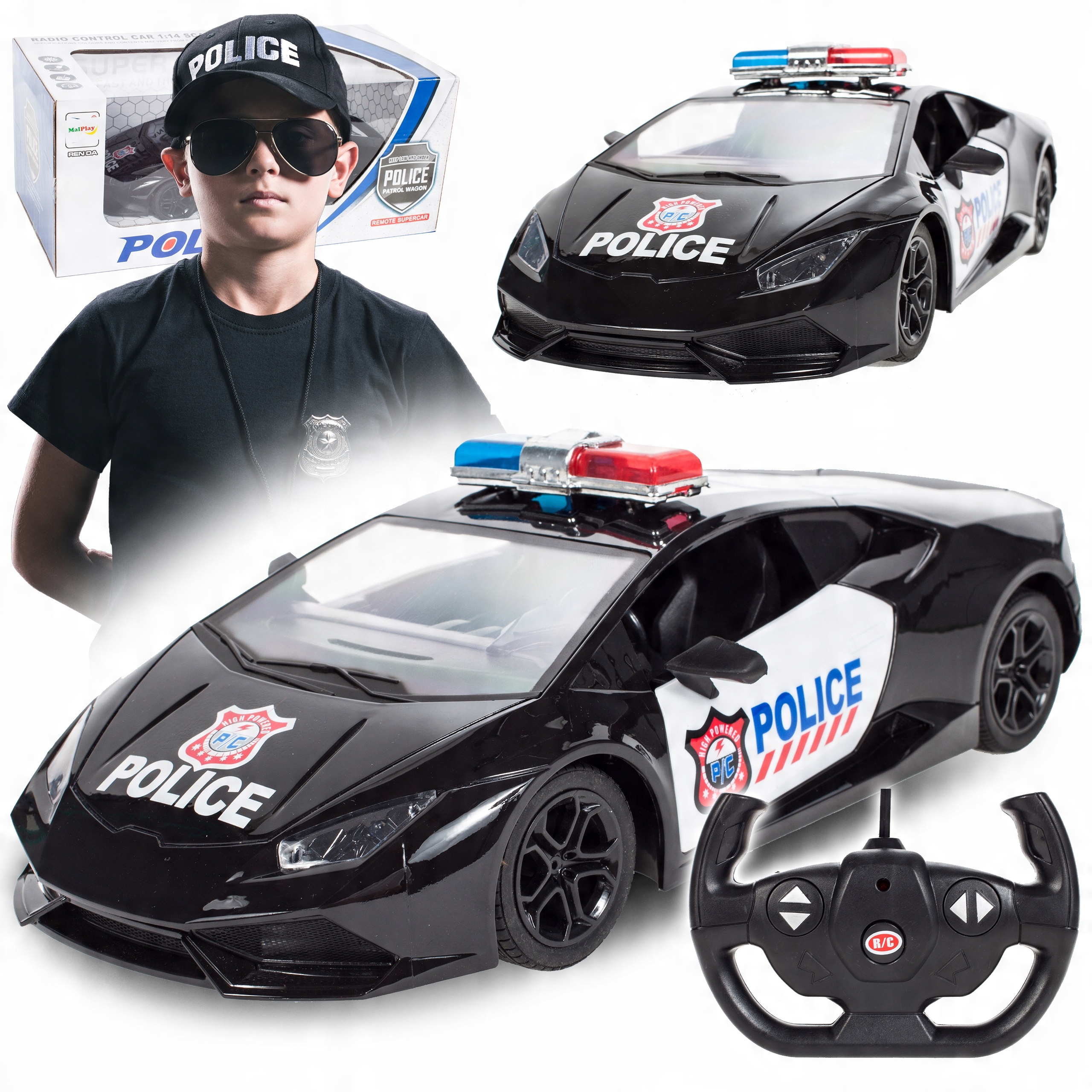 

Policja Auto Sportowe Zdalnie Sterowane 1:14
