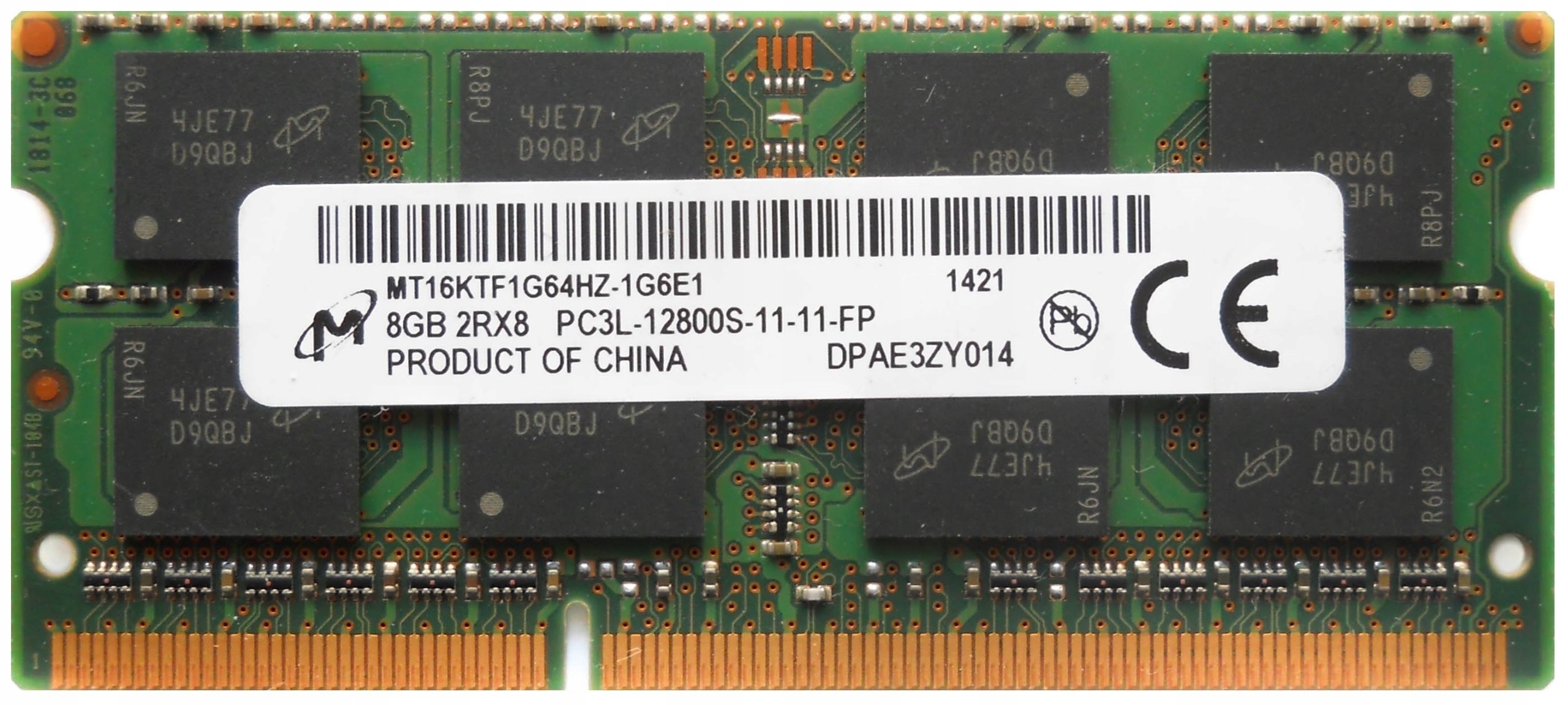 Pamięć Ram 8GB DDR3 So-dimm PC3L 12800S 1600MHz