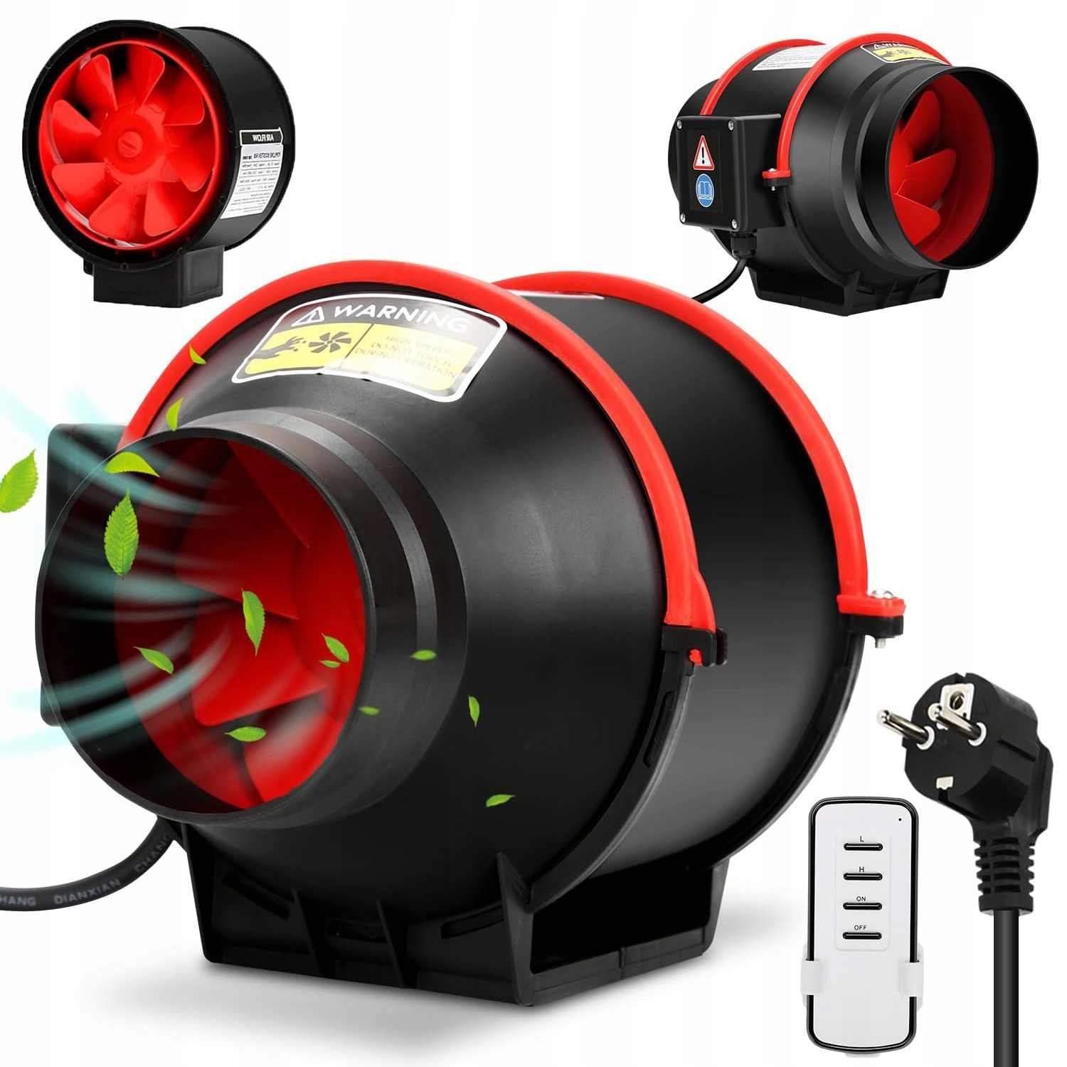 Odtahový Kanálový Ventilátor Dvourychlostní 150 mm 540 m3 h 80 W Tichý S Dálkovým Ovládáním