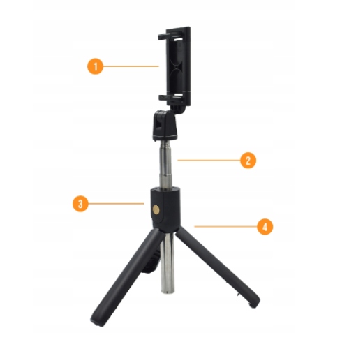 KIJEK DO SELFIE STICK DO IPHONE APPLE BLUETOOTH STATYW Z PILOTEM SOLIDNY Obsługiwane systemy operacyjne Android iOS