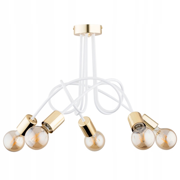 Nepoddajný glamour luster Tango Bielo-zlatá do elegantného veľkého obývacieho priestoru