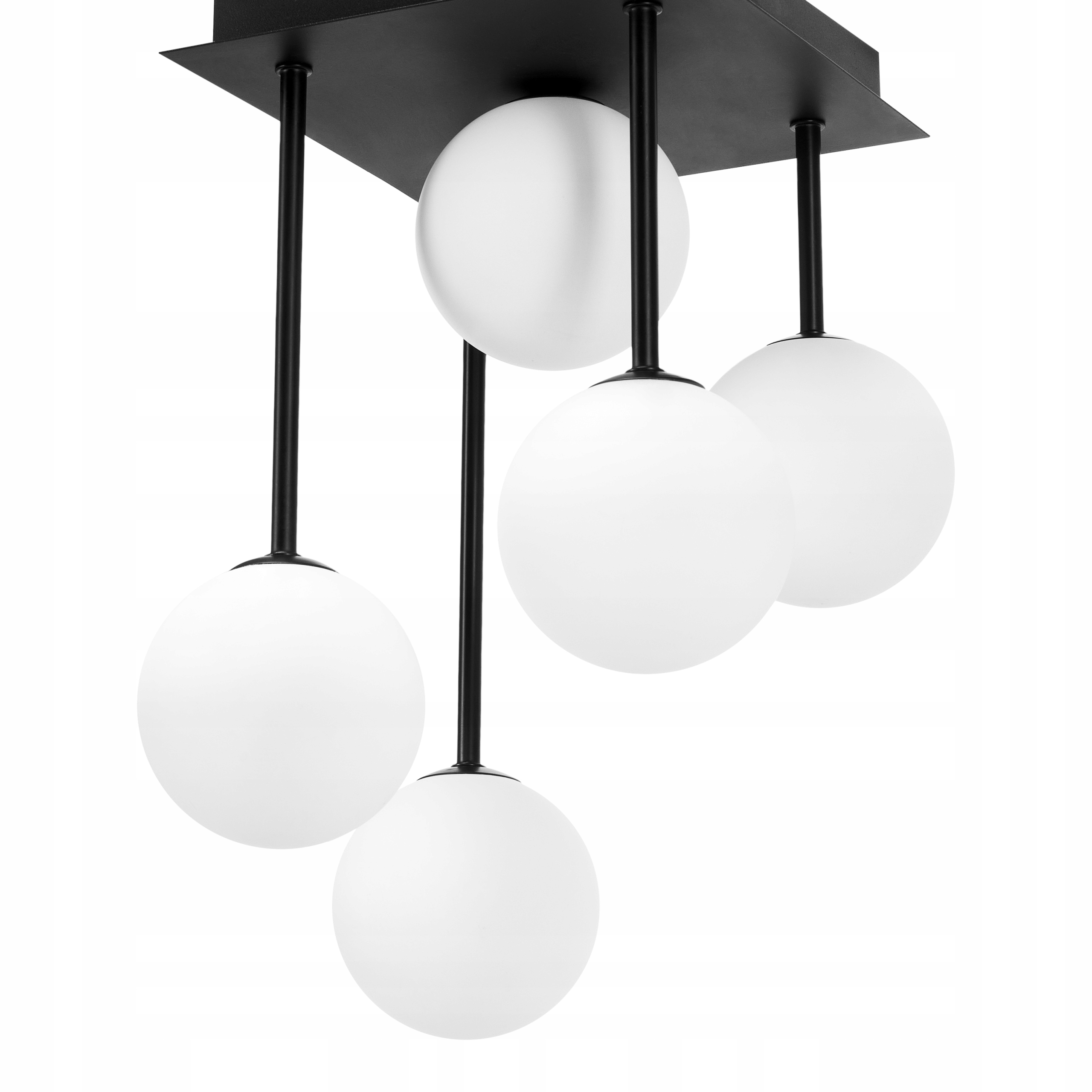 Závěsná Stropní Lampa Černé Skleněné Koule 5 Moderní Loft