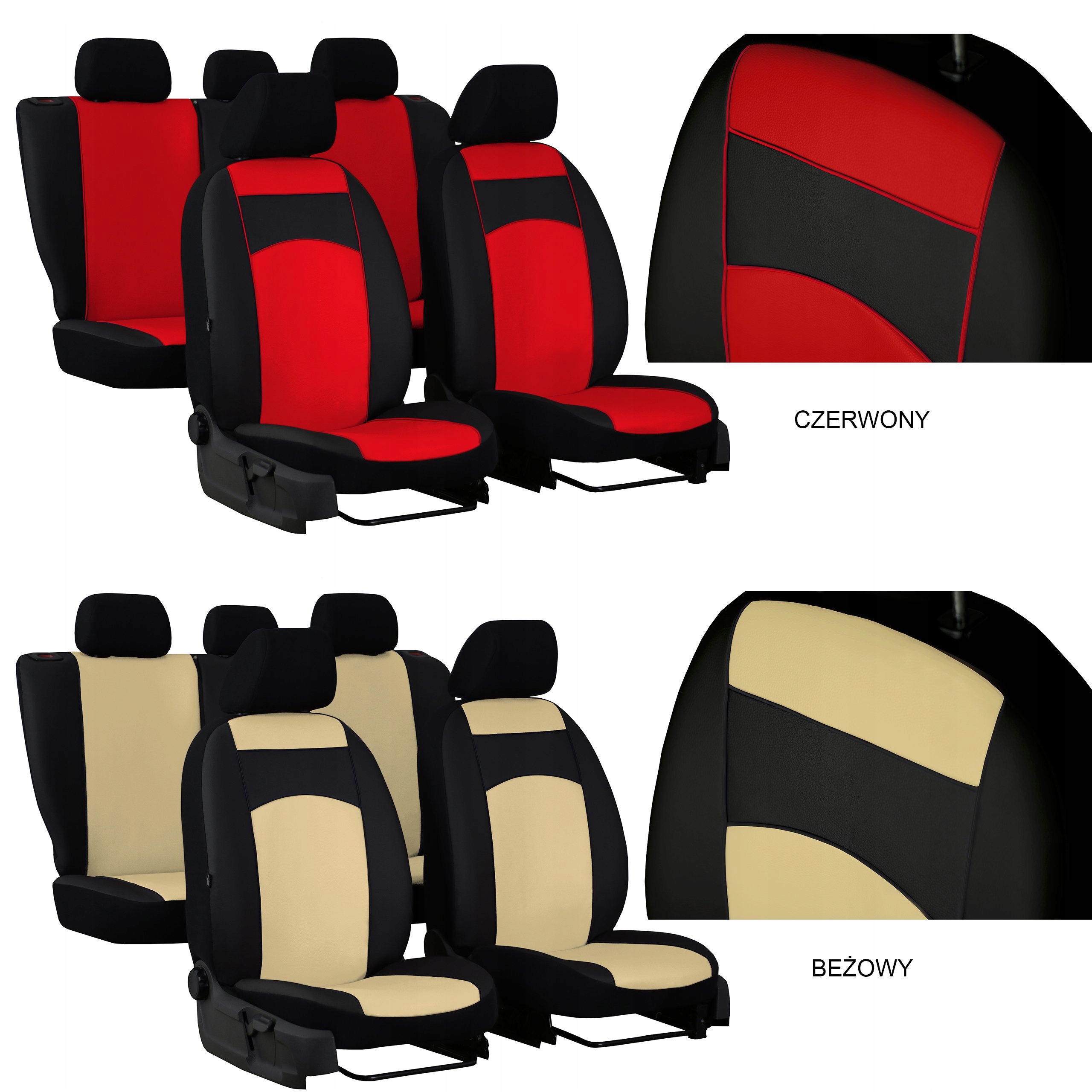 SKÓRA POKROWCE MIAROWE SAMOCHODOWE KOMPLET NA SIEDZENIA Citroen C3 III Model Skóra Standard