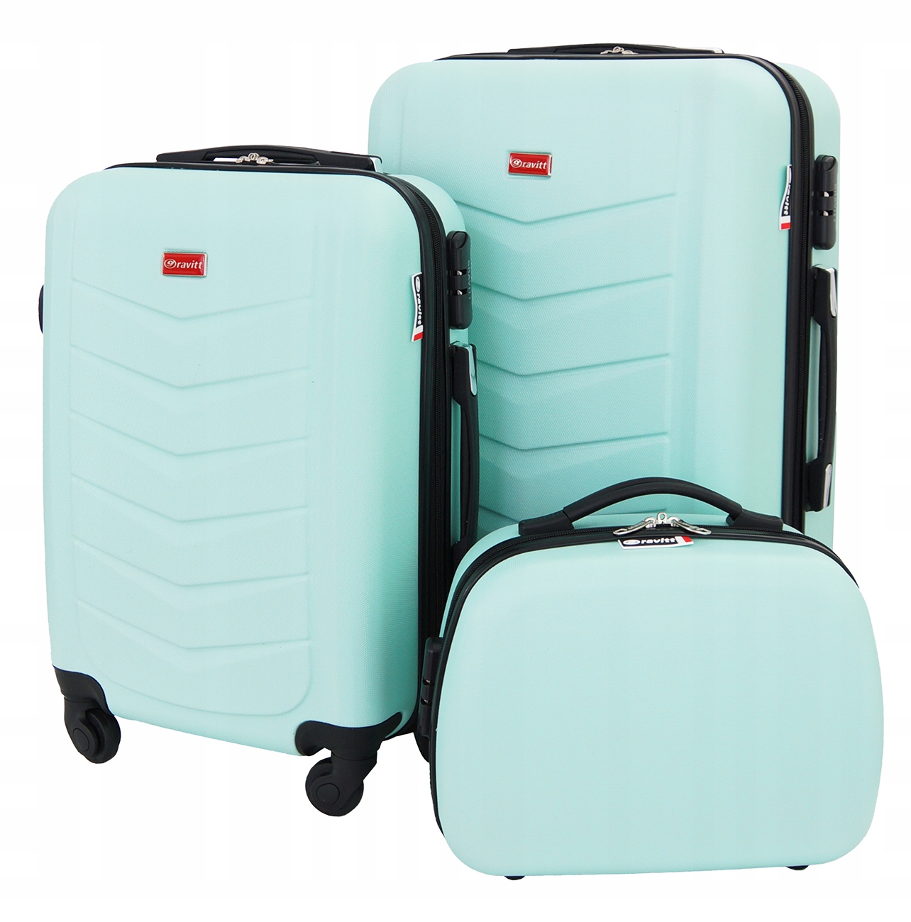 WALIZKA ZESTAW 3w1 ŚREDNIA MAŁA+KUFEREK BAGAŻ 602