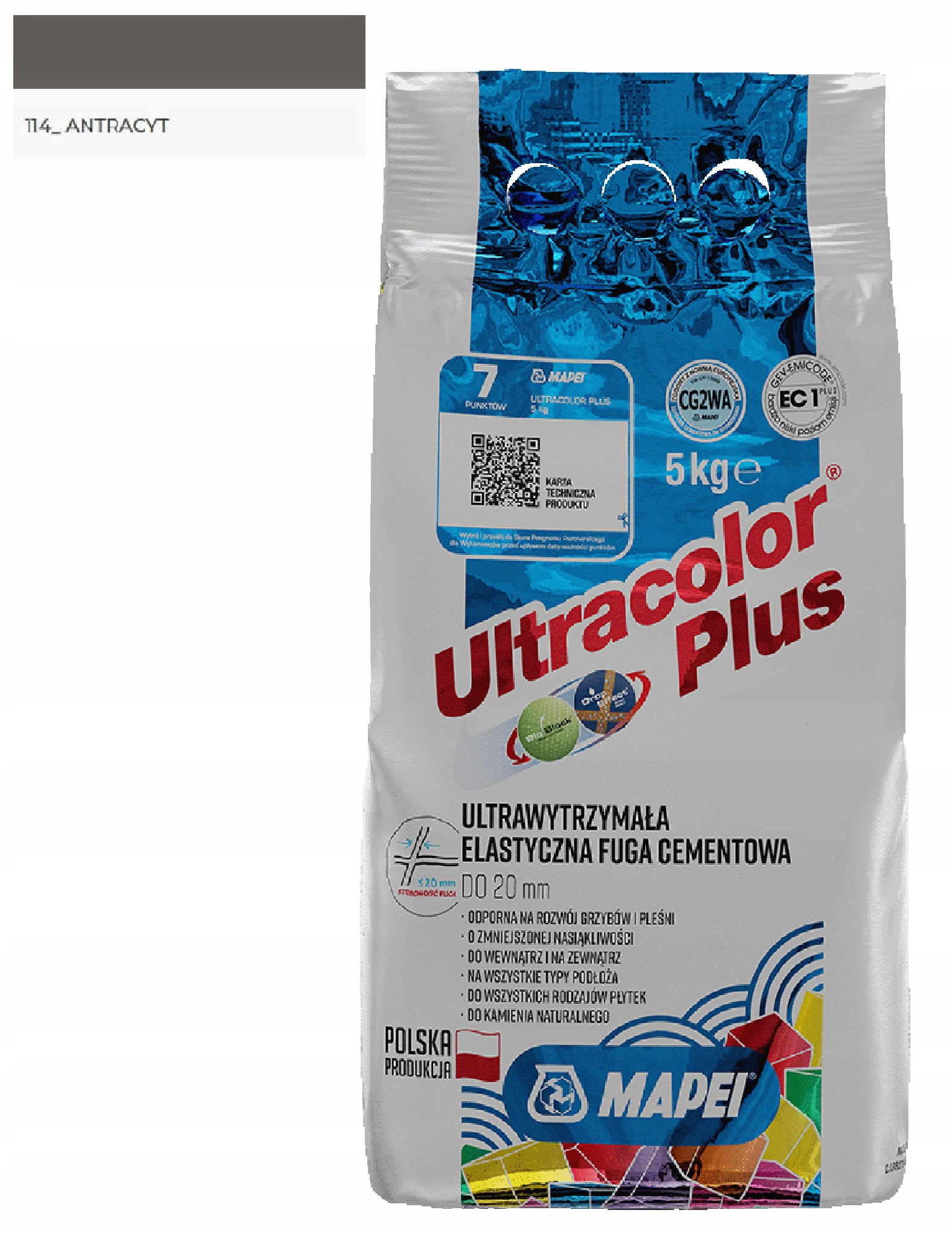

Mapei Fuga Ultracolor Plus 114 Antracyt 5kg