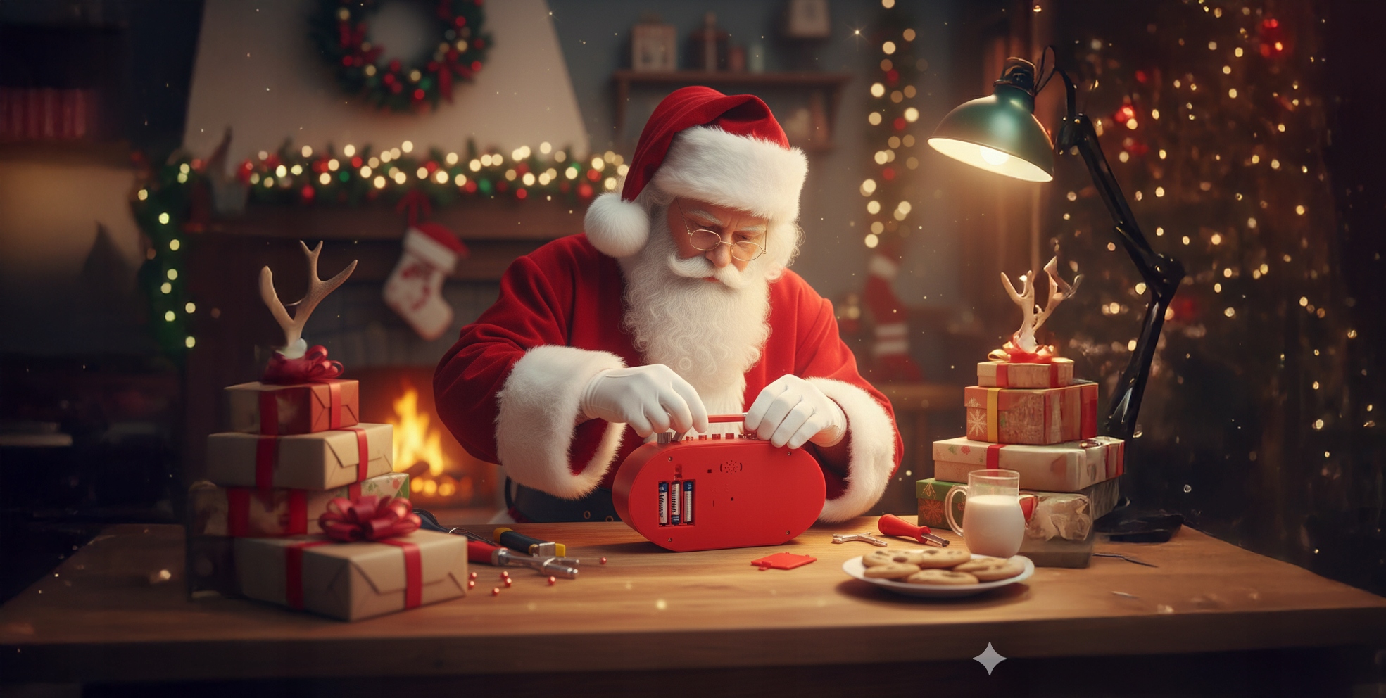 DEKORACJA ŚWIĄTECZNA LAMPION Z POZYTYWKĄ NA BATERIE USB RADIO MIKOŁAJ Stan opakowania oryginalne