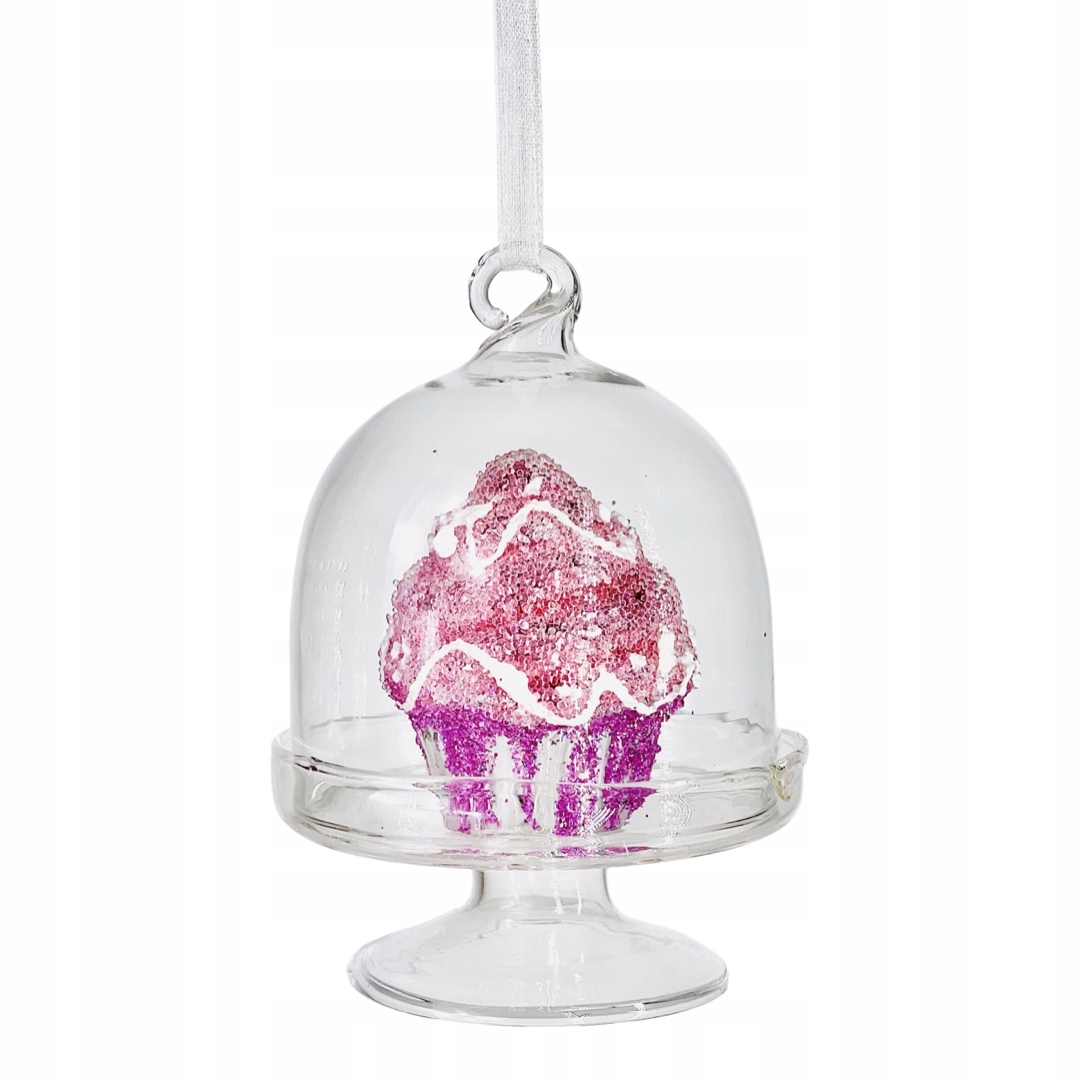 

Bombka bańka zawieszka na choinkę babeczka różowa