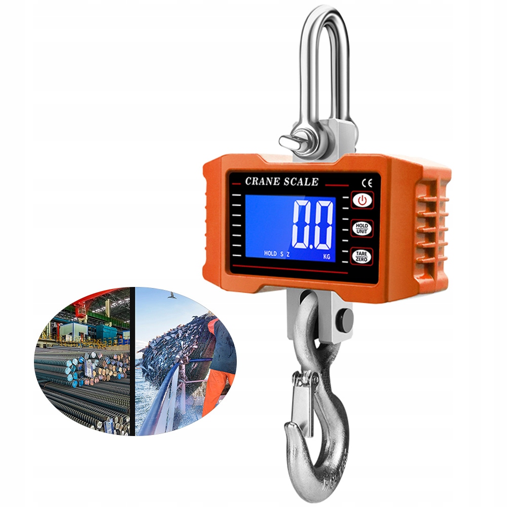Průmyslová Háková Váha LCD Do 1000 kg Oranžová