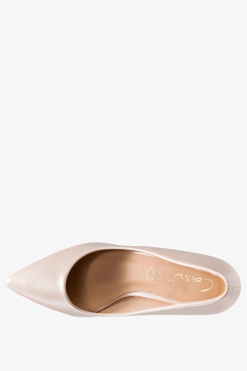 CZÓŁENKA DAMSKIE NA OBCASIE SŁUPKU LEKKIE ELEGANCKIE PÓŁBUTY PERŁOWE r 40 Długość wkładki 26 cm