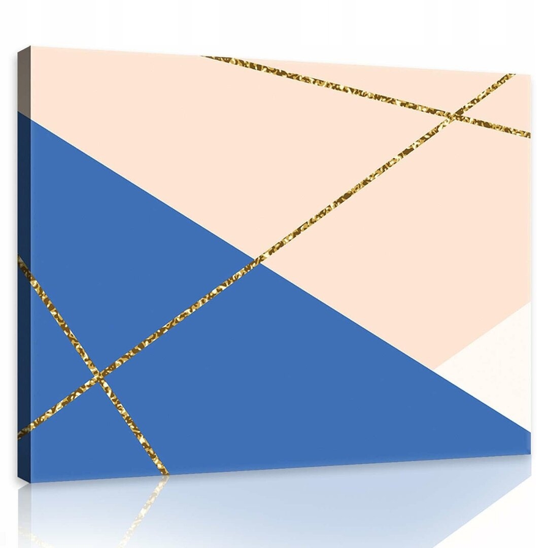 Obraz 80x60 Geometrie abstrakce trojúhelníky linie zlato moderní minimalismus
