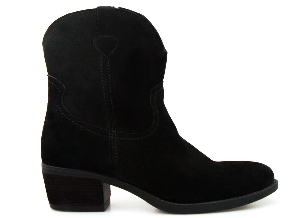 Černé Dámské Kotníkové Boty Velurový Podpatek 5 CM Módní 37