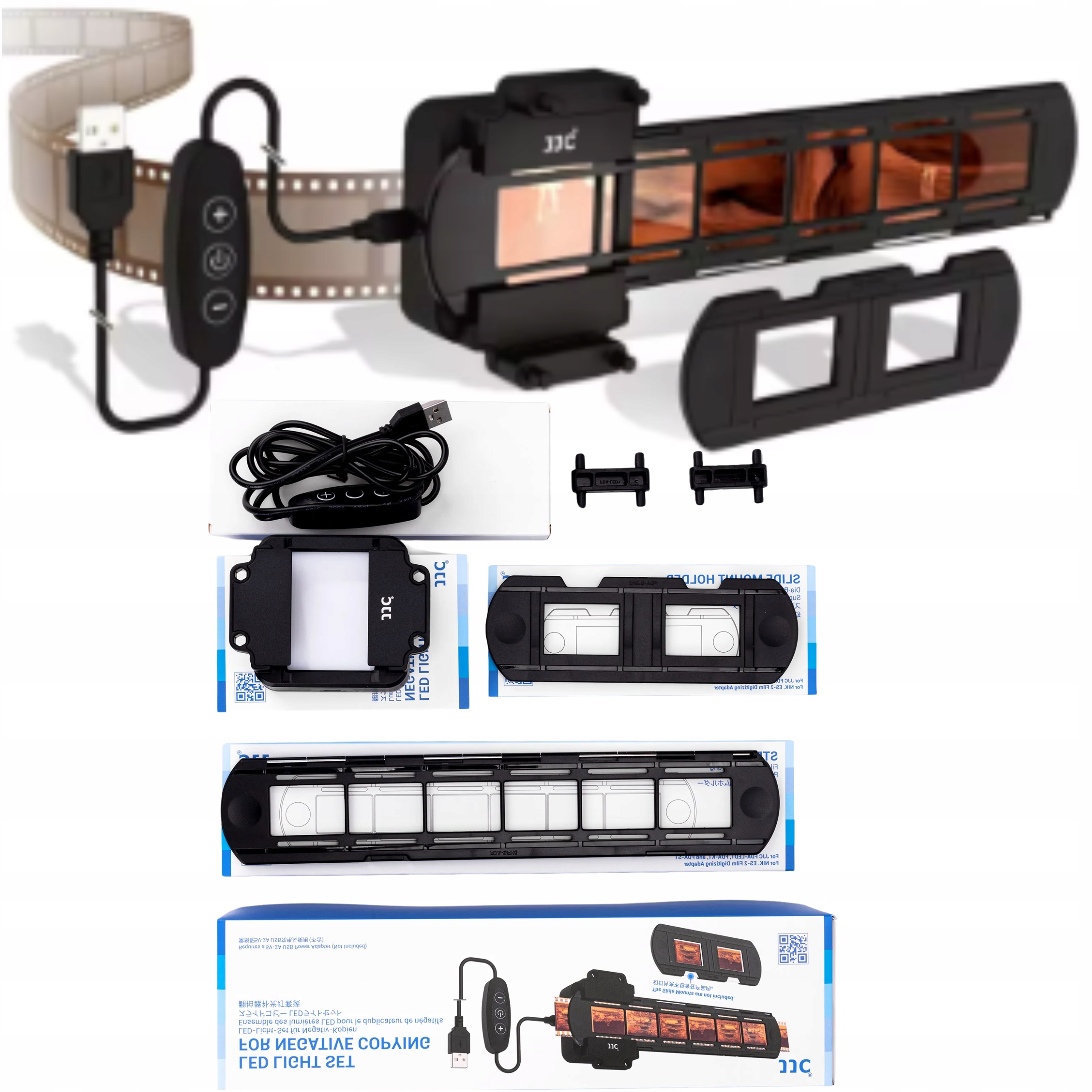 Skener negativů pro filmové diapozitivy 33 mm Sada pro kopírování klišé s lampičkou