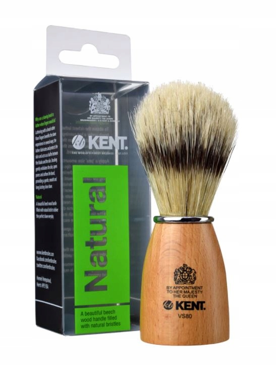 Kent pędzel do golenia VS80 SML,WOOD,PURE BRI,BADGER EFFEC