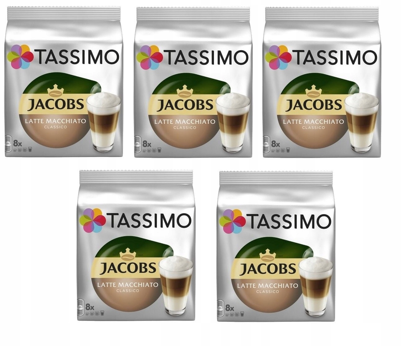 Zestaw 5x Kapsułki Tassimo Latte Macchiato Classico