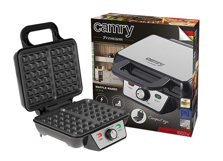 Vaflovač XXL 2 Kompaktní Vafle S Velkou Regulací Camry Cr 3046 1600W
