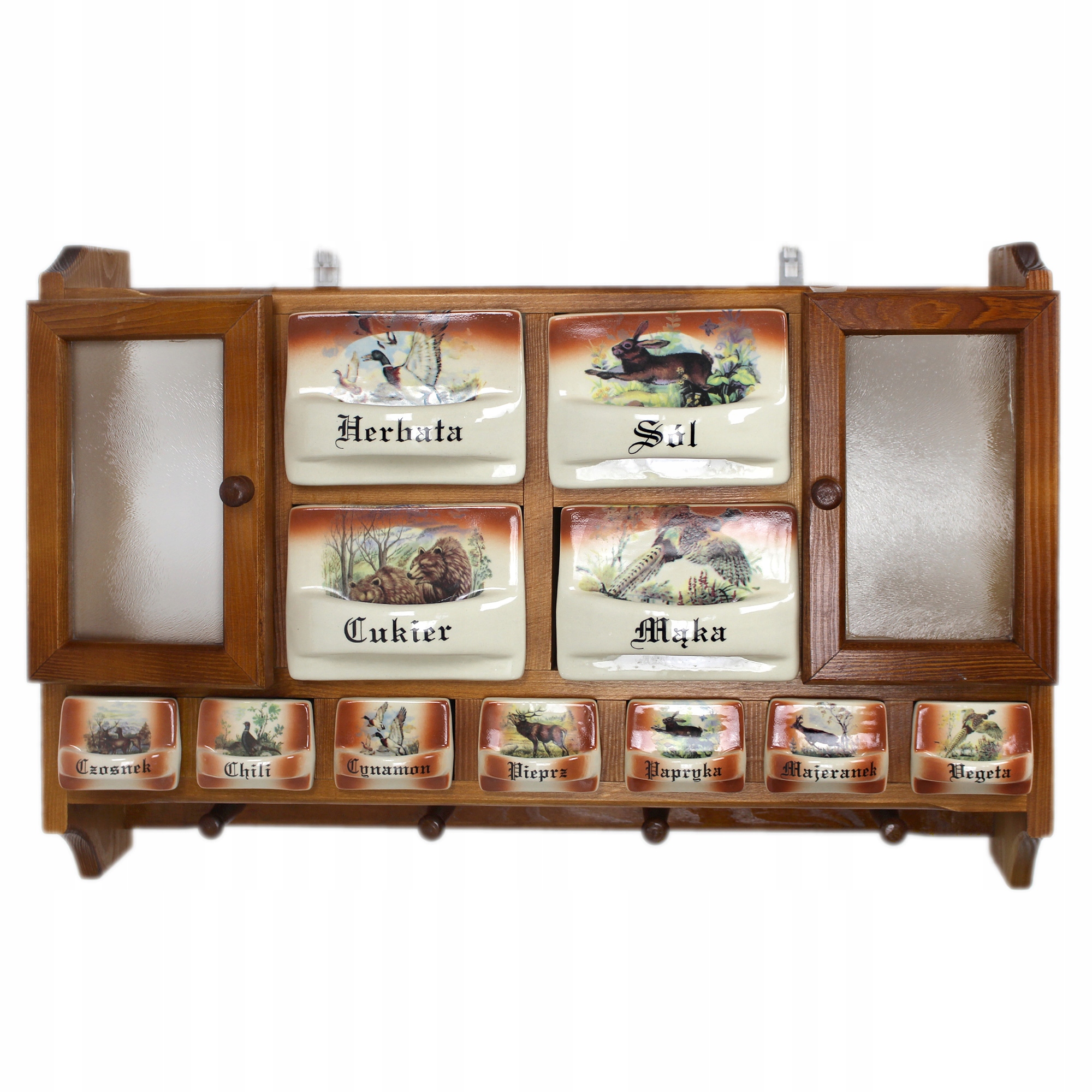 Regál na korenie s zásuvkami, lovecký motív, Individuálna Objednávka