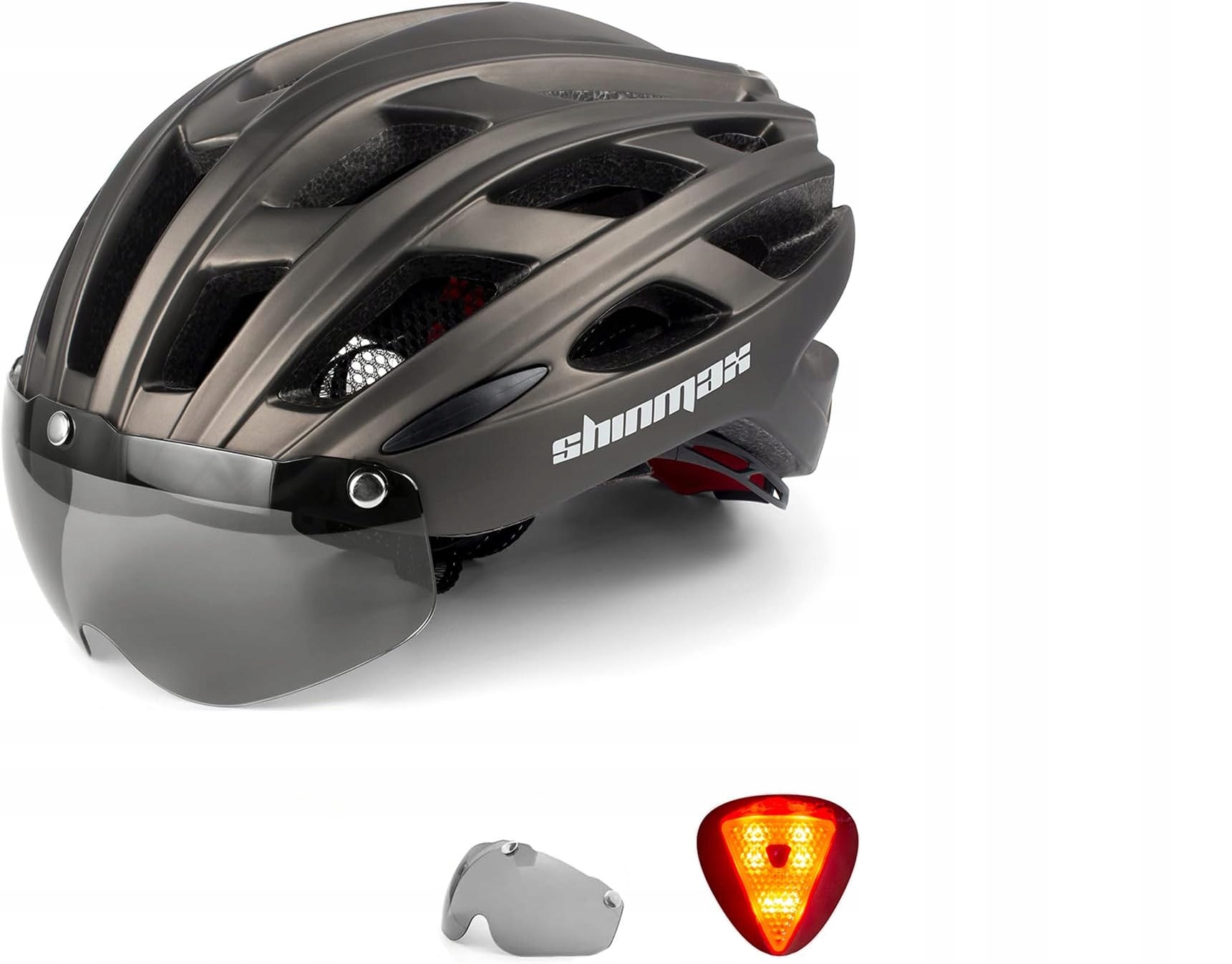Cyklistická přilba Shinmax HT-19 vel. M, grafitové zadní světlo, rychlý magnet
