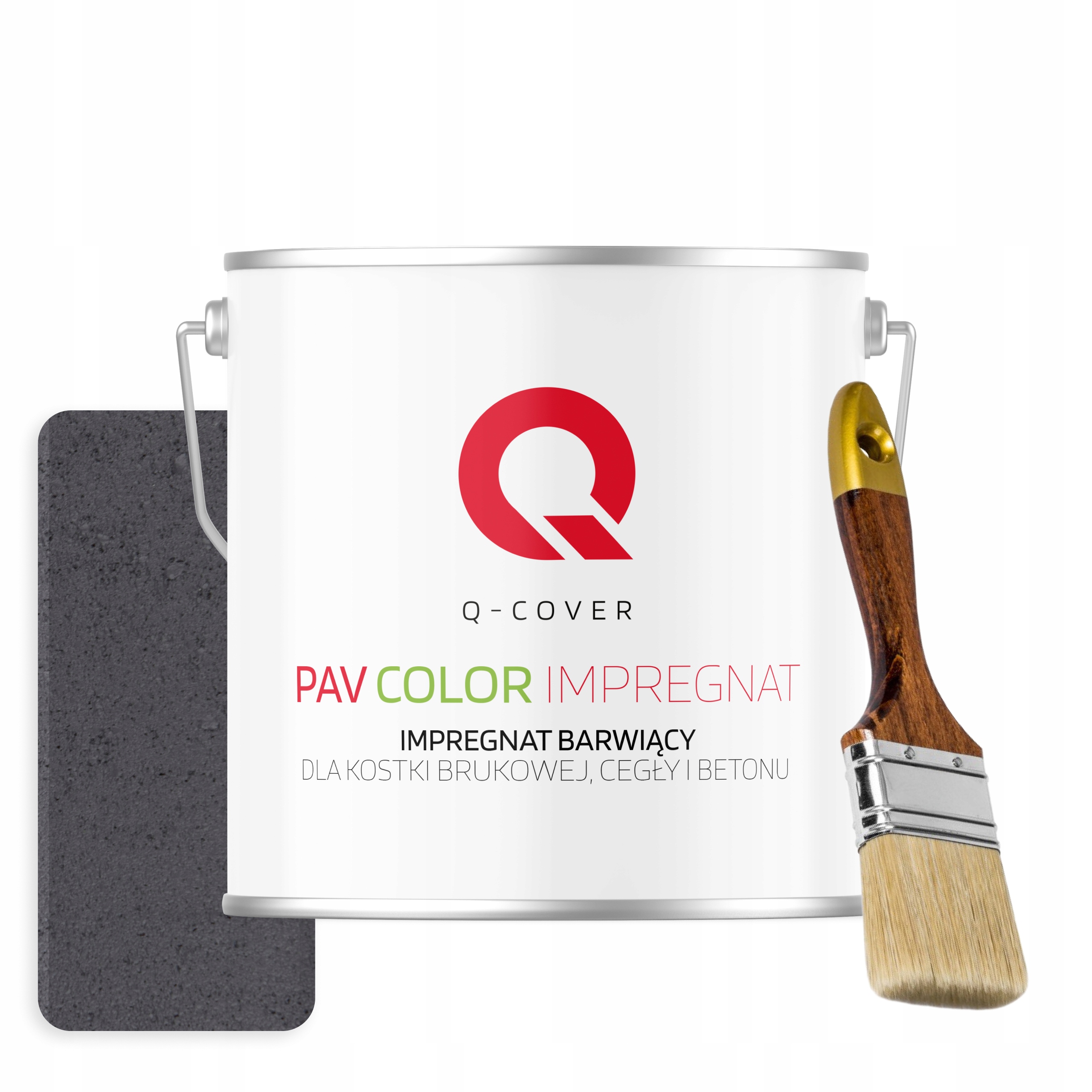 Barvící impregnát na betonu dlažebních kostek 5 l Šedý grafit štětec