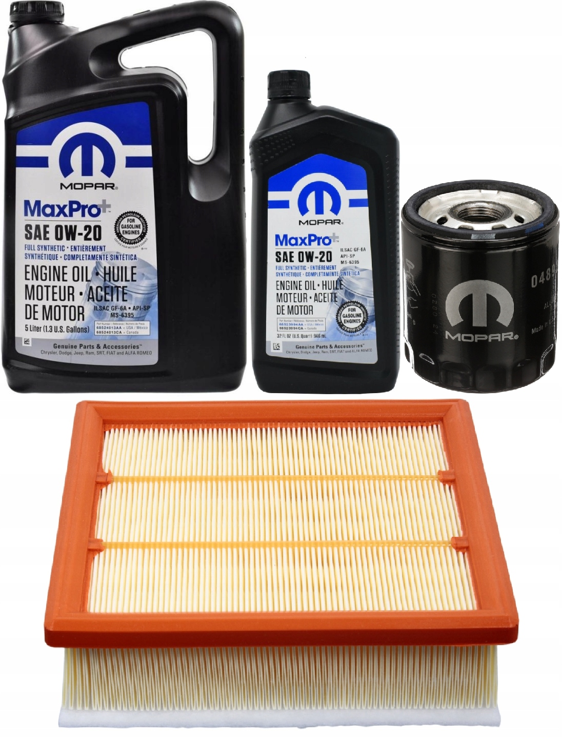 MOPAR 0W20 6L + FILTRY JEEP RENEGADE 2,4 2015-2021