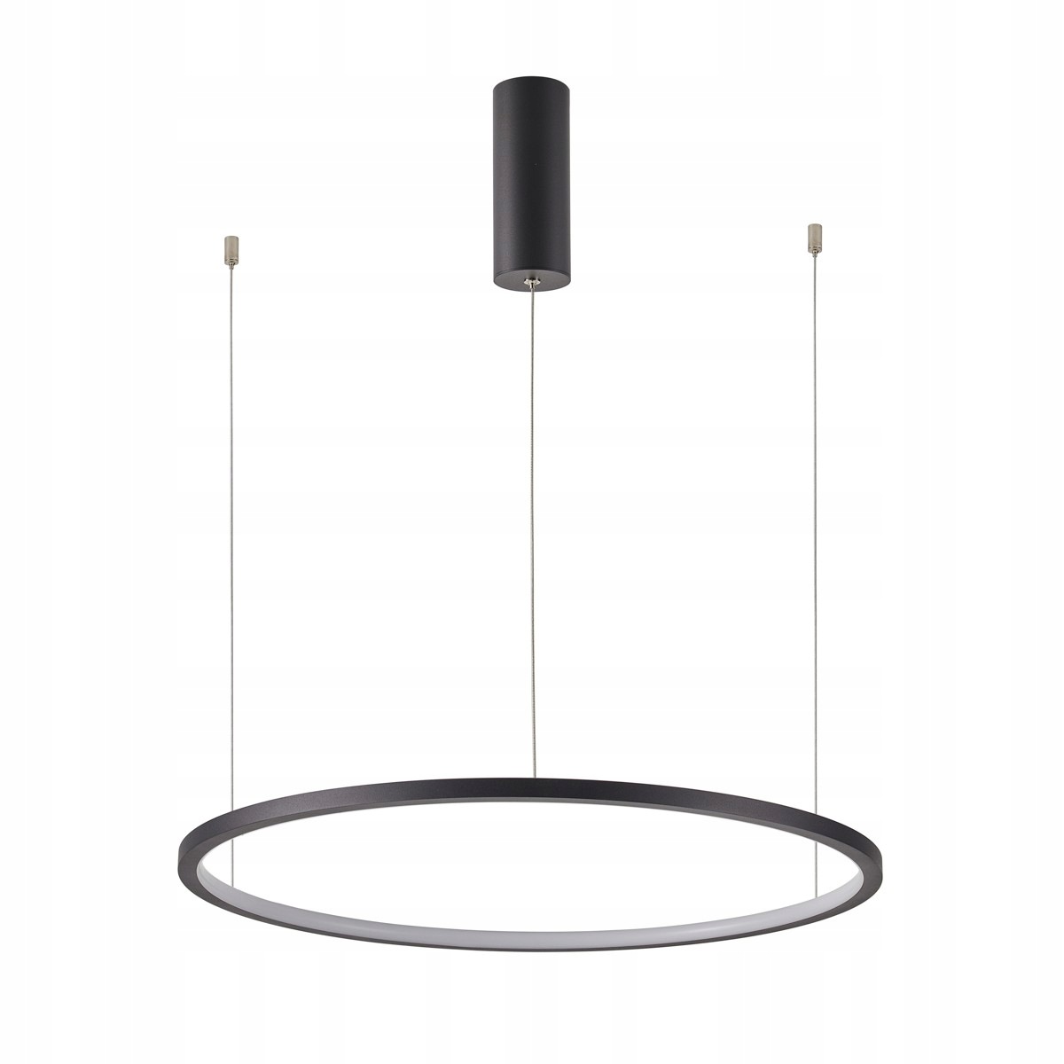 Vinola, Moderná čierna závesná lampa, Led krúžok, 48W, 3840LM, 80 cm
