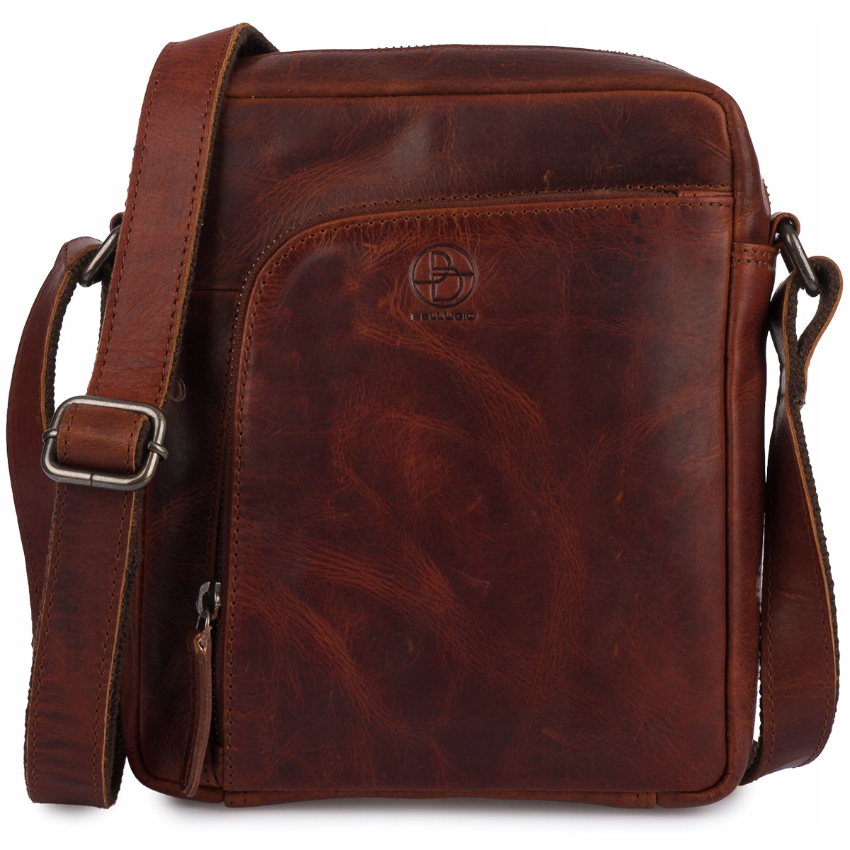 Prostorná pánská kožená taška Bellugio hnědá malá