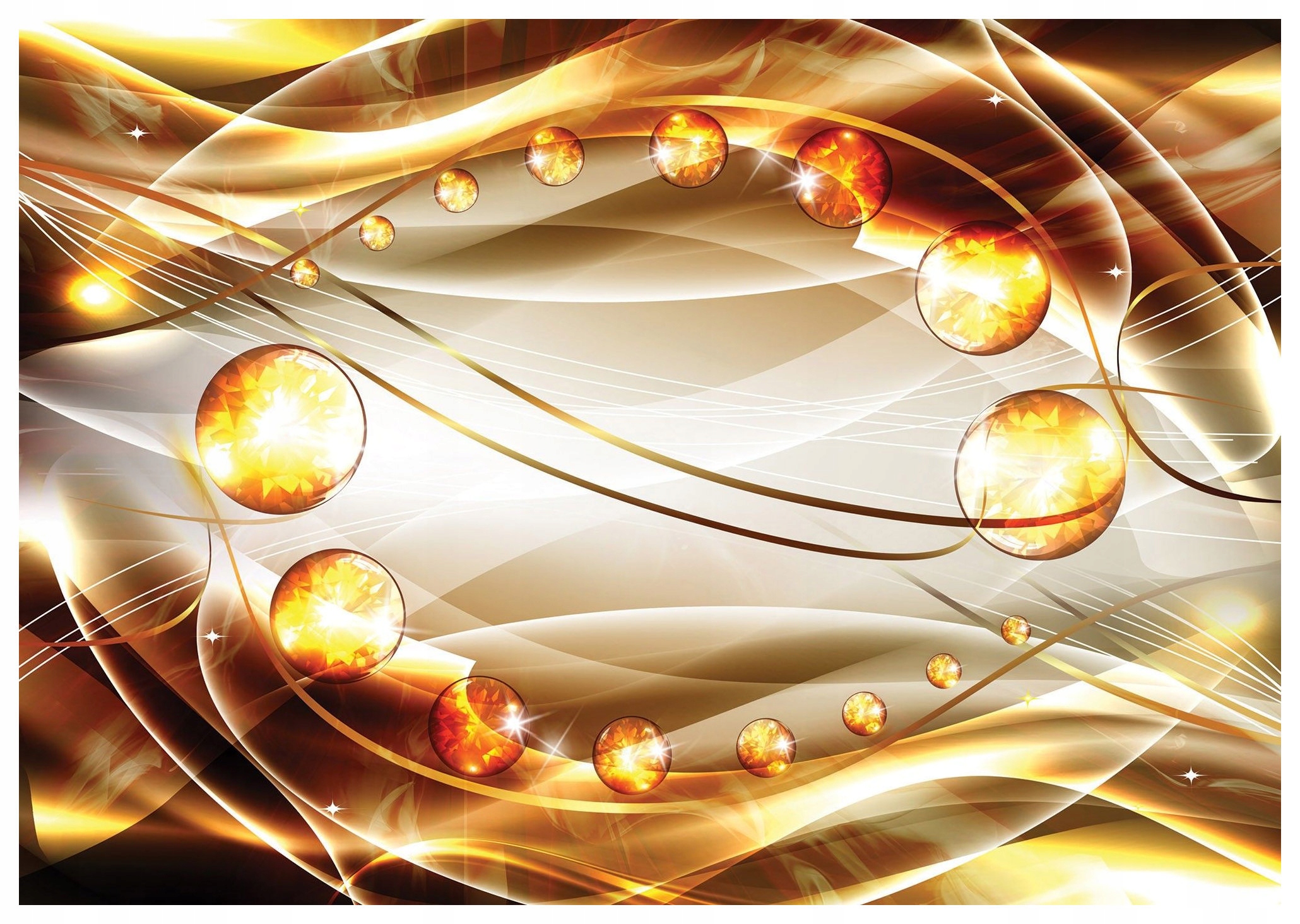 Tapeta Zlatý Lesk Abstrakt Sféry Slnko Elegancia Štýl 254x184 Vinyl lepidlo