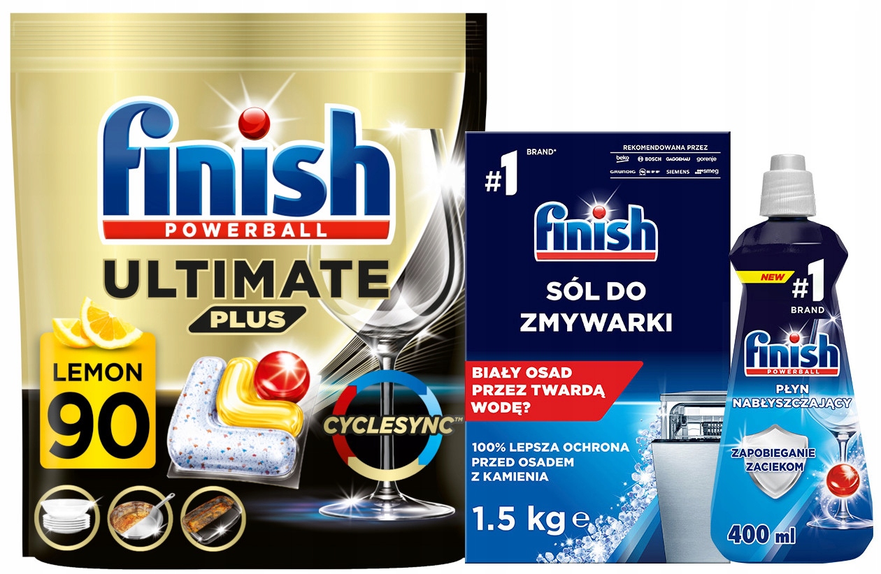 Levně Finish Kapsle do myčky nádobí Ultimate Plus lemon 90 ks sůl a leštidlo
