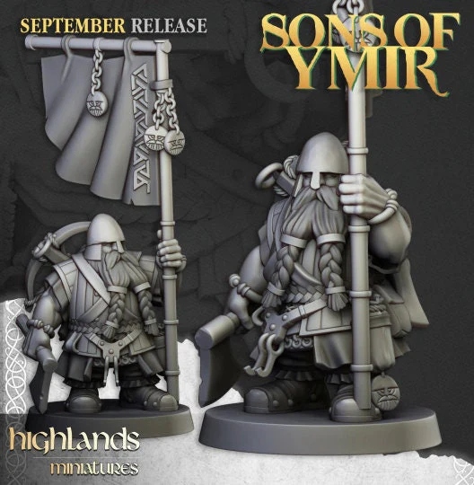 Dwarf Crossbowmen Unit - Highlands Miniatures Oldhammer Unit 7 modeli+CMD ( System Warhammer Fantasy Battle