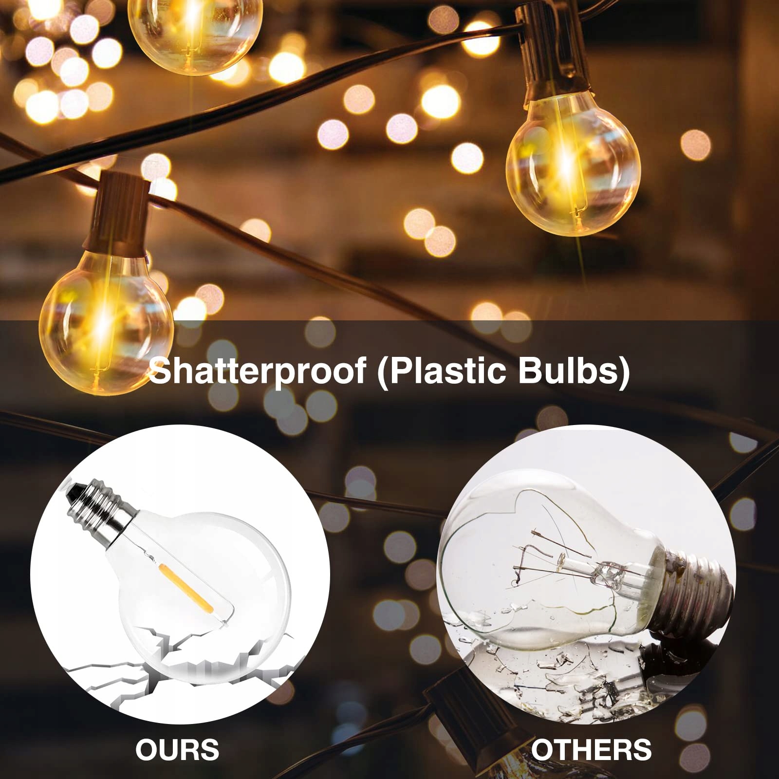 GPATIO LAMPKI ŚWIĄTECZNE OŚWIETLENIE ŻARÓWKI LED 30M — miniatura 4
