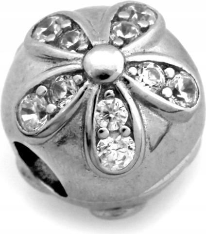 Stříbrný přívěsek s přívěskem 925 na náramky, kulička s květinami a zirkony
