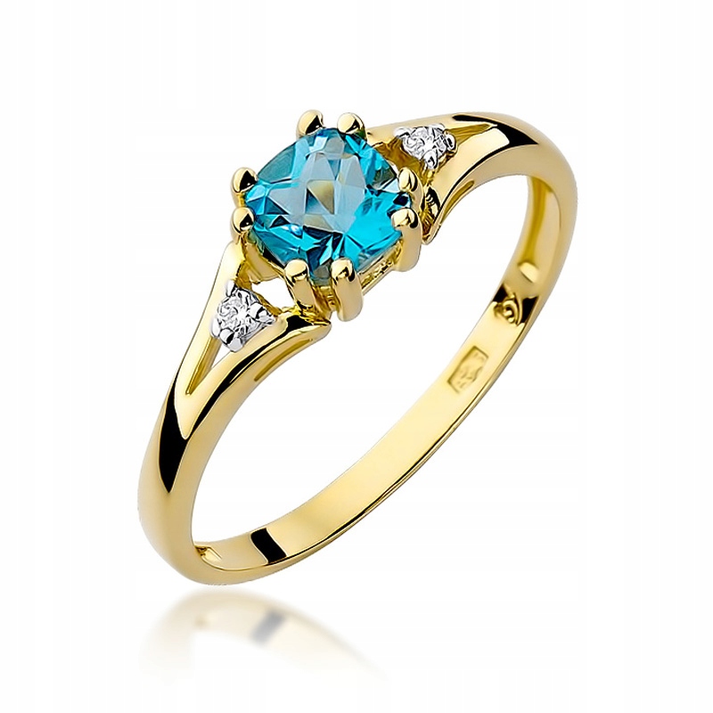 

Złoty Pierścionek Zaręczynowy 585 Topaz 0,70 ct