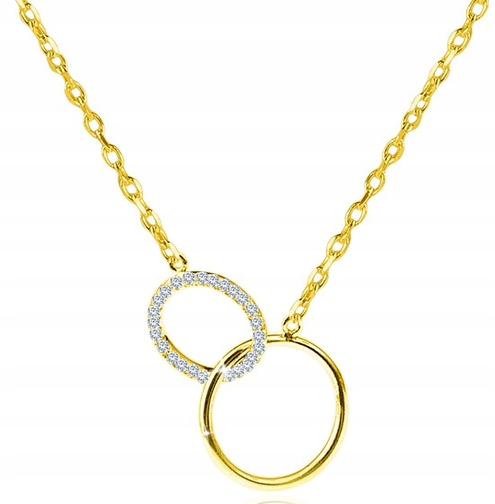 Srebrny naszyjnik celebrytka koła łańcuszek damski pozłacane srebro 925