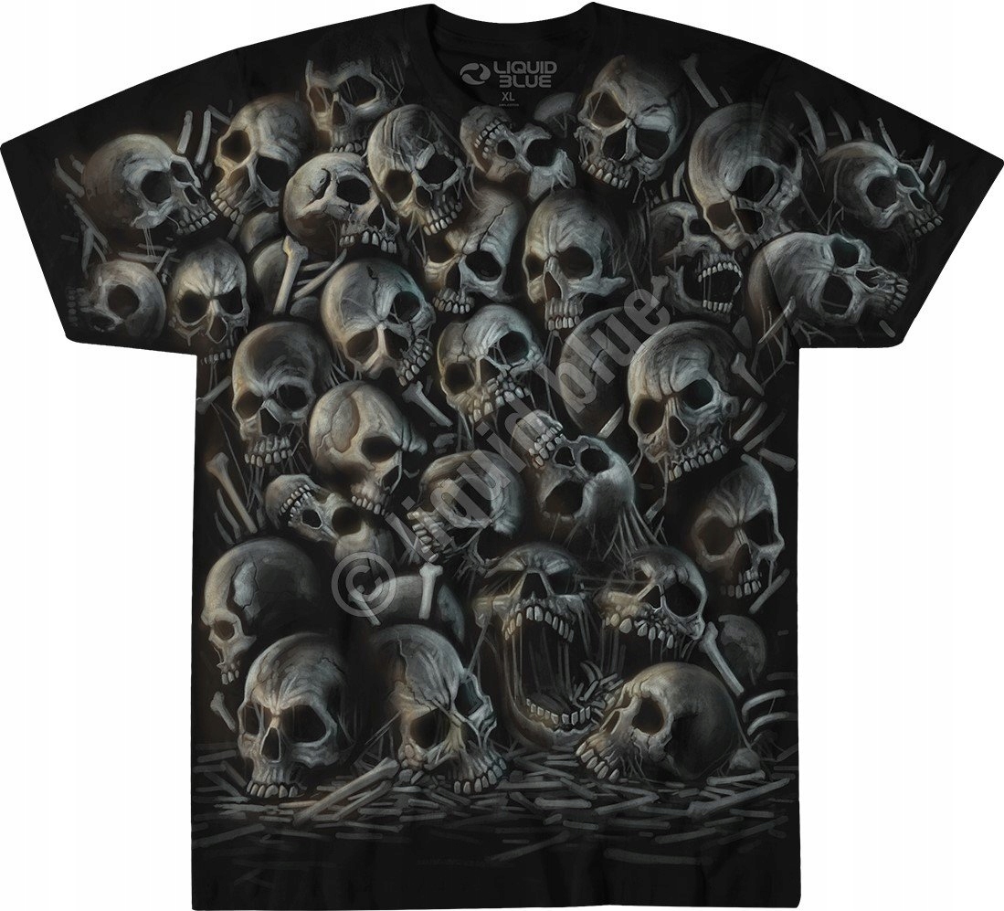 Celoplošný potisk lebky Liquid Blue S