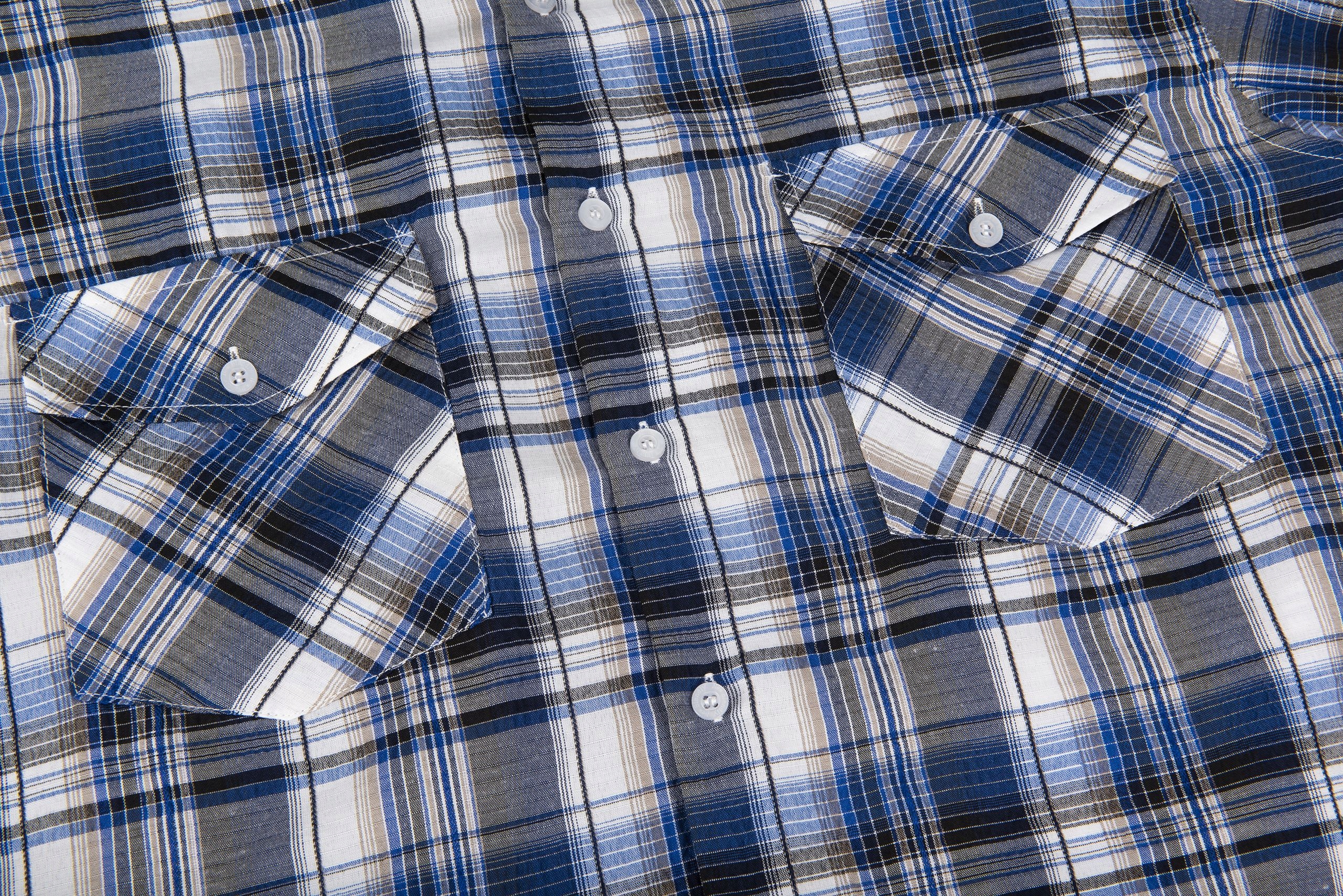 KORA KOSZULA MĘSKA W KRATKĘ BAWEŁNIANA DWIE KIESZENIE 42/43 K118 Rozmiar 42