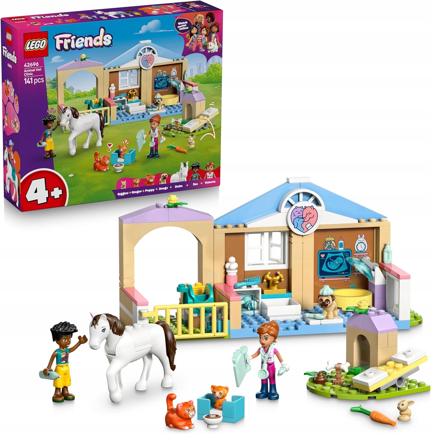Lego Friends Léčebna pro zvířata 42696 pro 4+ 2 mini panenky 5 figurek