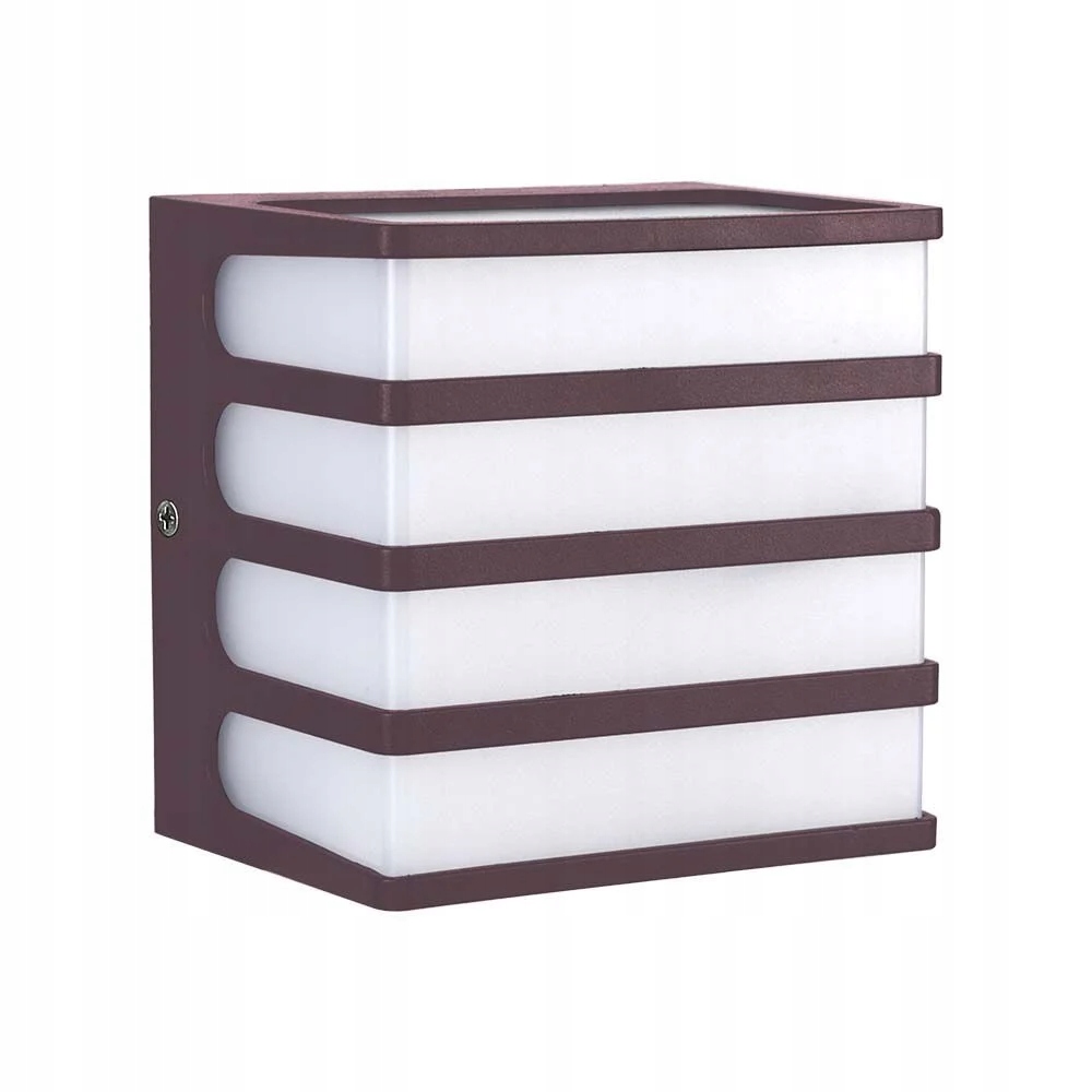 Venkovní zahradní nástěnné svítidlo Led kostka hnědá s pruhy 3000K V-tac